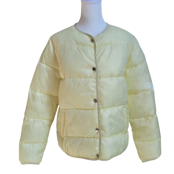 Like New Mango Light Yellow Puffer Jacket Size S - Picture 3 of 13